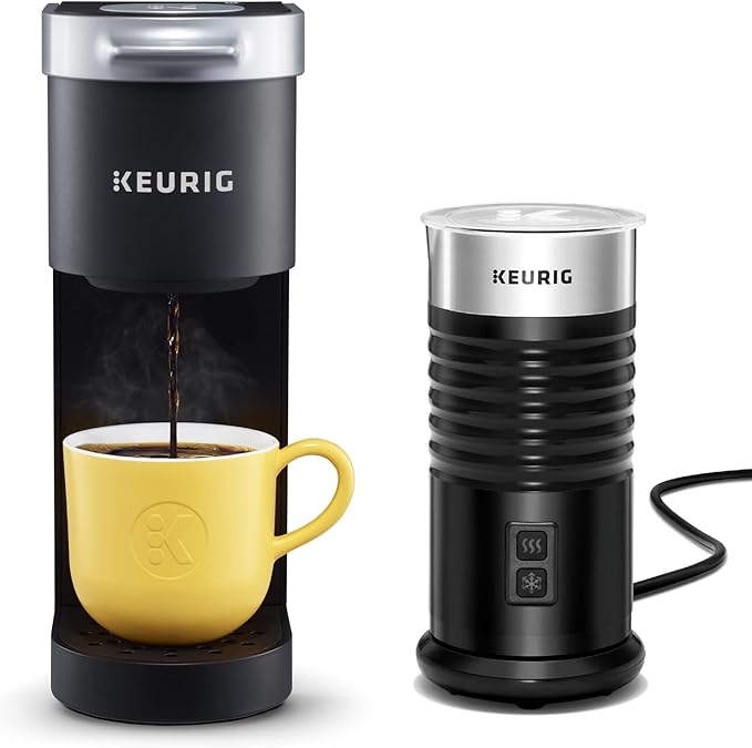 Keurig K-Mini Single-Serve K-Cup Coffee Maker Black and Keurig Standalone Milk Frother Black