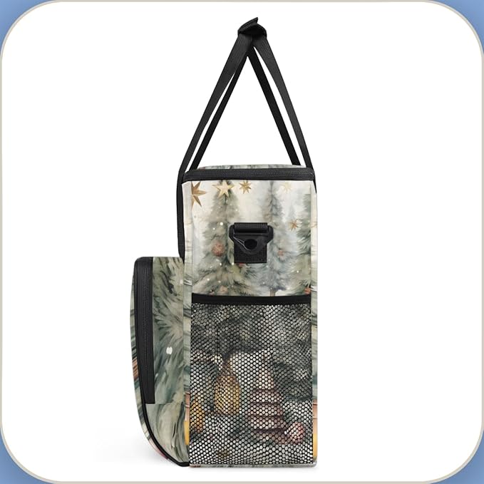 Cute Christmas Tree Coffee Maker Carrying Bag Portable Travel Storage Tote Bag Compatible with K-Mini or K-Mini Plus Single Serve Coffee Brewer Carrying Case with Multiple Pockets &amp Shoulder Str