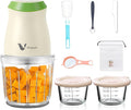 Baby Food Maker 600ML Food Processor with 8 Blades 2 Speeds Electric Food Chopper Meat Grinder with Two 200ML Bowls - for Baby Food Pureeing Chopping Dicing Mixing Vegetables Meat Nuts