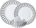24-piece dinnerware sets dish set for 6 ceramic round plates white dinner plate set plates and cups set for housewarming party dishwasher safe lightweight daily use