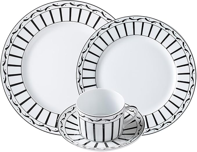 24-piece dinnerware sets dish set for 6 ceramic round plates white dinner plate set plates and cups set for housewarming party dishwasher safe lightweight daily use