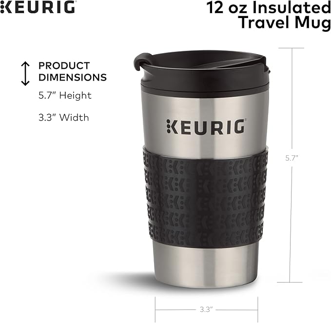 Keurig K-Elite Single-Serve K-Cup Pod Coffee Maker Brushed Silver &amp Travel Mug Fits K-Cup Pod Coffee Maker 1 Count (Pack of 1) Stainless Steel