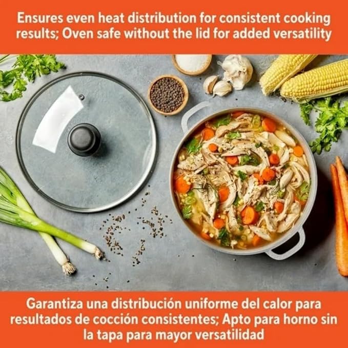 Caldero 2-Piece Set with Glass Lid - 22cm and 30cm Size Ideal for Stews Soups and Rice Dishes - Durable and Versatile Cookware for Everyday Use