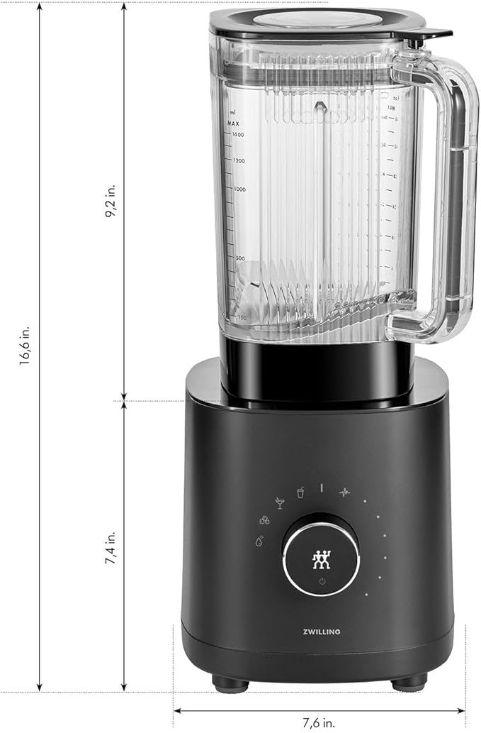 Professional 12-Speed High-Performance Countertop Blender 1400 Watt Motor 64 Oz BPA-Free Tritan Container Digital Controls Pulse Function Tamper Tool Included Friction Heat for Hot Soups Ice Cr