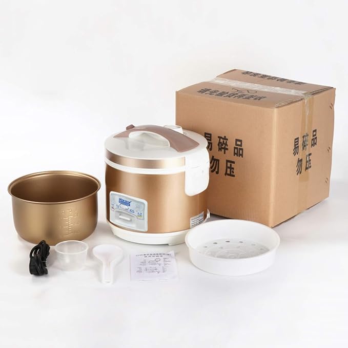 Rice Cooker Mini Rice Cooker With Keep-warm Function Premium-quality Inner Pot Portable Multicooker With Spatula And Measuring(Gold)