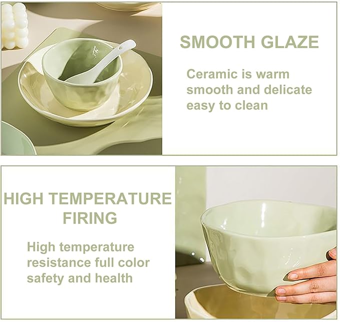 43/57 Pieces Bowls and Plates Set Cream Style Dinner Set Stackable Dishes Sets Dishwasher Safe Dinnerware Sets Easy to Heat Microwave and Oven Safe Two Colors Mix and Match Service for 8/10 Peoples(57