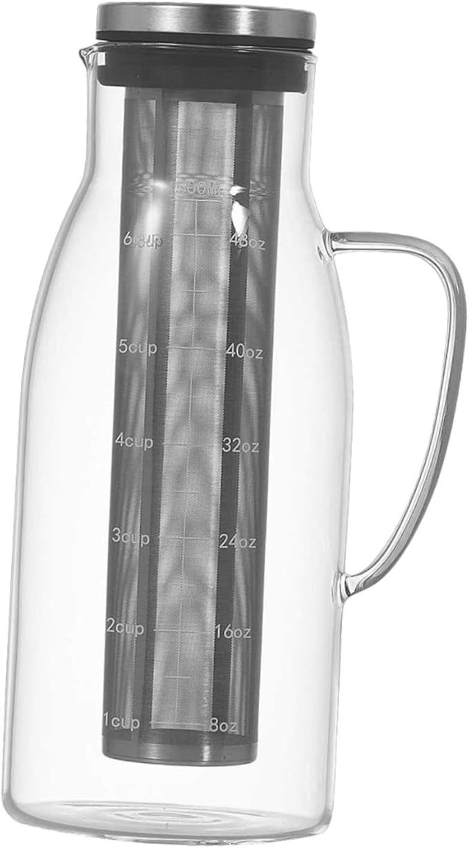 Tea Pot Cold Brew Coffee Maker Transparent Stainless Steel Filter Coffee Cold Extraction Pot Ice Drip Coffee Pot for Bar Cafe