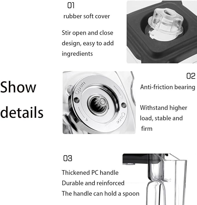 Blender Smoothie Maker with Sound Enclosure 2L Electric Stand Mixer Silent Broken Wall Cooking Machine 17000rpm Blade Ice Crusher for Smoothie Fruits
