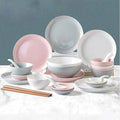 Kitchen Tableware SetCeramics Dinnerware Sets Plates and Bowls Sets 32 Pcs Japanese Style Pasta Dinnerware Dishes Set - Colorful Plates for Restaurant Family Party