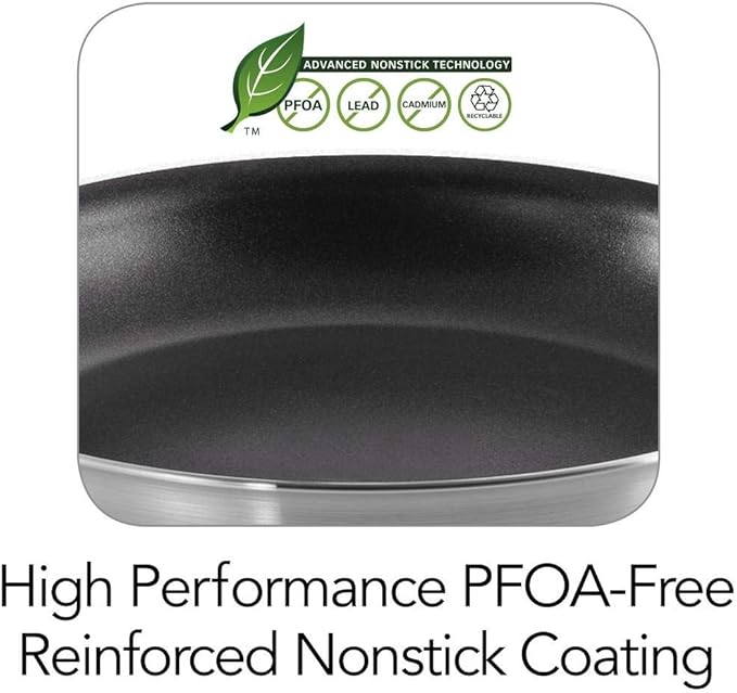 Tramontina 80116/249DS Gourmet Stainless Steel Induction-Ready Tri-Ply Clad 12-Piece Cookware Set NSF-Certified Made in Brazil &amp Professional Aluminum Nonstick Restaurant Fry Pan 10 Made in U