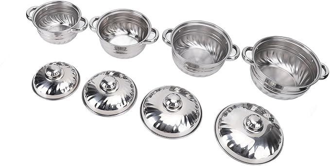 Kitchen Tools Stainless Steel Soup Pot Set 4Pcs Dual Handles Stockpot