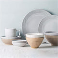 Porcelain Dinnerware Sets Plates and Bowls Sets Porcelain Dinnerware Sets Cereals Bowls and Steak Plates Sets | 34 Pieces Vintage Relief Tw