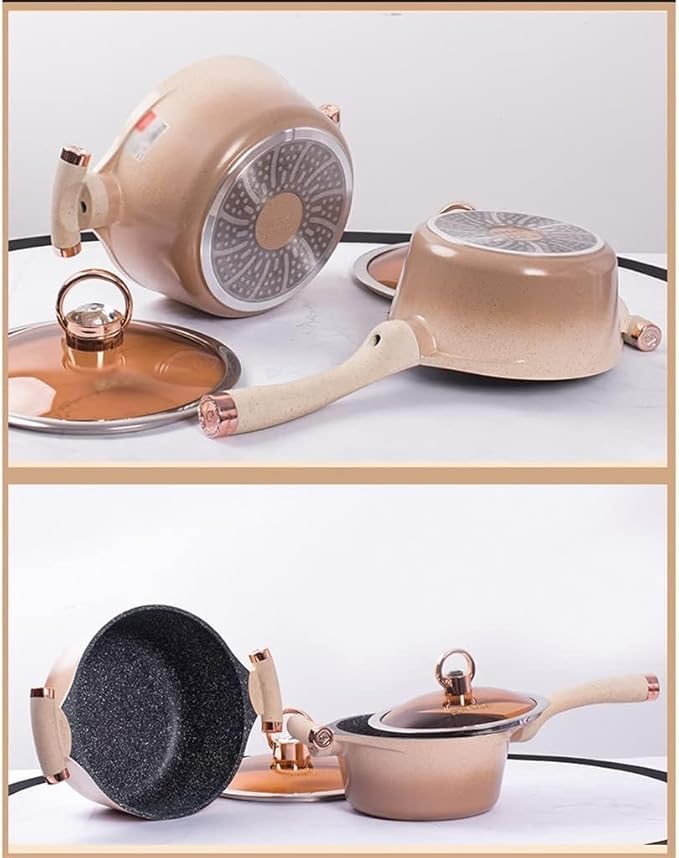 Pots and Pans Set 4 Pieces Wok Soup Pot Household Gas Induction Cooker Supplies Kitchen Pot Cooking Set Kitchen Pan Set Kitchen Cooking Set