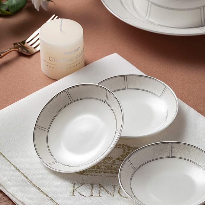 Ceramics Dinnerware Set with 46 PiecesBowl/Dish/Soup Pot/Spoon|Dinner SetsMinimalist Style Porcelain Combination Set