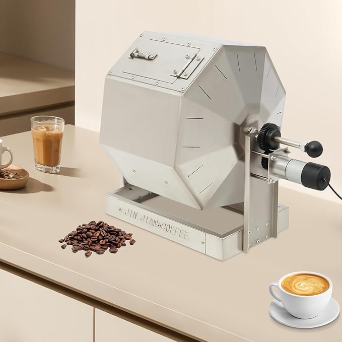 14.5L Automatic Coffee Roaster Machine for Home 14w Stainless Steel Peanut Roaster Coffee Bean Baker with Speed Controller for Coffee Shops Coffee LoversRestaurants