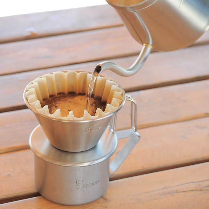 Kalita Stainless Steel Coffee Dripper Wave Series Pour Over 4 Cups Silver