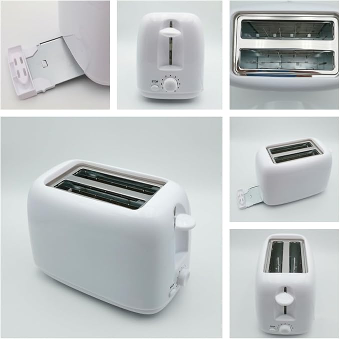 “2-Only Toaster Adjustable Browning Levels (7 Gears) Compact White Bread Toaster with STOP Button Suitable for Raisin Toast/Plain Bread – Ideal for Home Kitchen Breakfast”