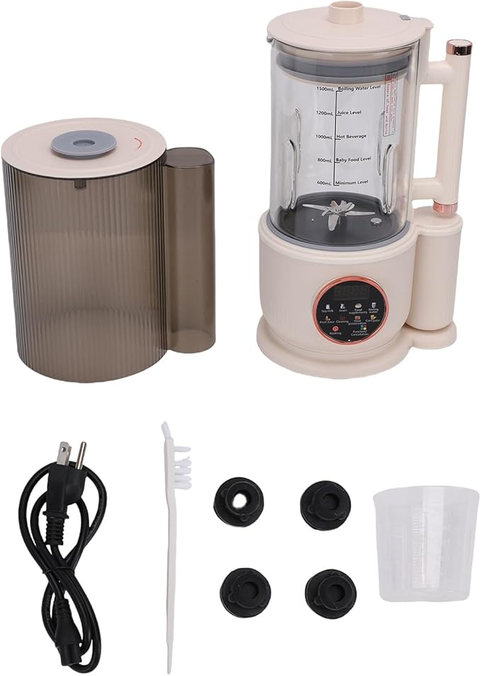 Haofy Quiet Versatile Blender 1500ML Large Capacity with Heat Preservation 8 Preset Programs for Milk Smoothie Hot Soup Nut Milk Maker Kitchen Appliance