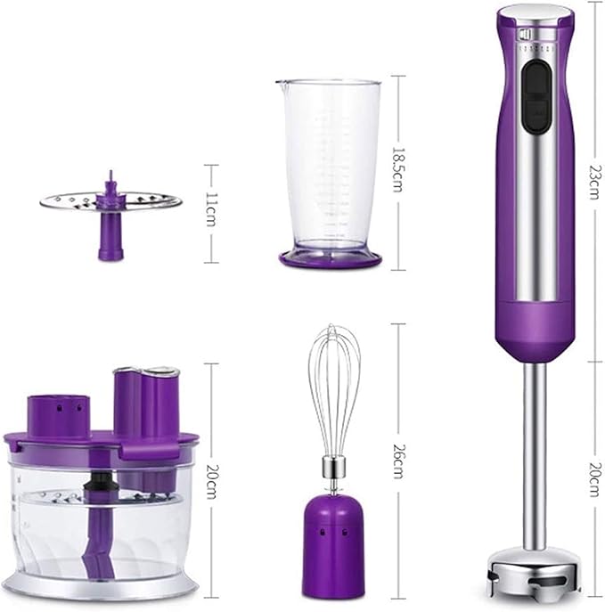 Multipurpose Immersion Hand Blender 300 Watt 2-Speed High Power Low Noise 3-in-1 includes Detachable Chopper Egg Whisk Milk Frother