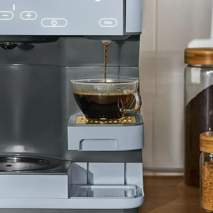 Multi-Brew Coffee Maker 12-Cup Carafe + Single-Serve Pods or Grounds Over Ice Touch Display by Drew Barrymoree. (Cornflower Blue)
