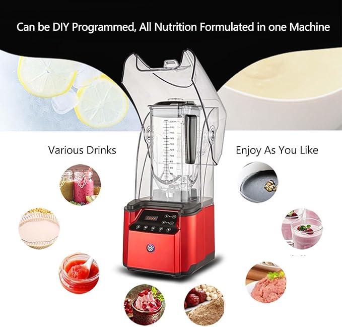 Commercial Smoothie Machine 2200W Electric Food Chopper Table Mixer Smoothie Machine Frozen Drinks Ice Cream