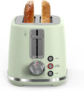 2 Slice Toaster Wide Slot - High Lift Auto Off Frozen Mode Easy Clean Green