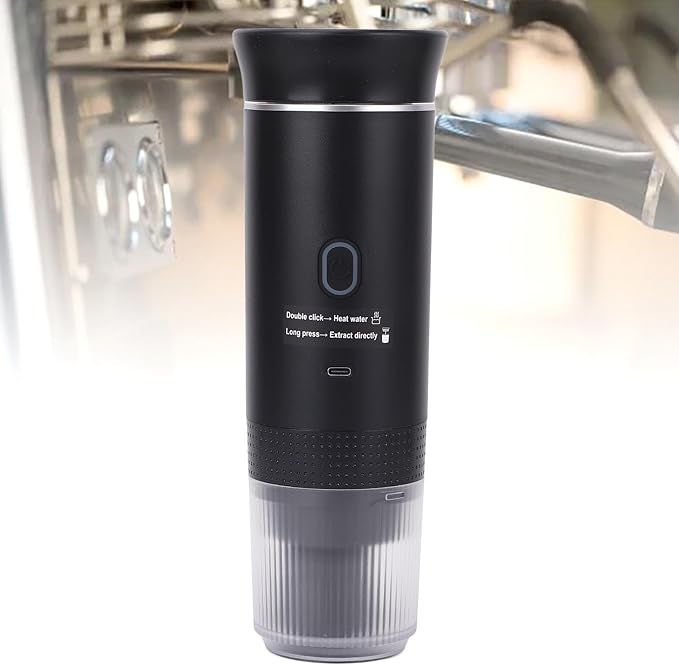 Dpofirs Portable Coffee Machine for NES Capsules DG Capsules Coffee Powder 15 Bar Mini Coffee Maker Self Heating 7500mAh for Camping Travel RV Hiking