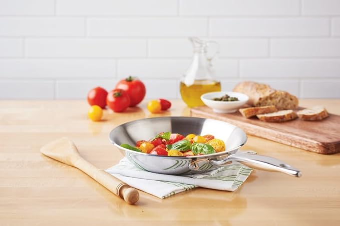 Heritage Steel 8.5 Inch Fry Pan | Made In USA | Titanium Series | 316Ti Skillet with Stay Cool Handle | Fully Clad Stainless Steel Pan with 5-Ply Construction | Induction Ready &amp Non Toxic