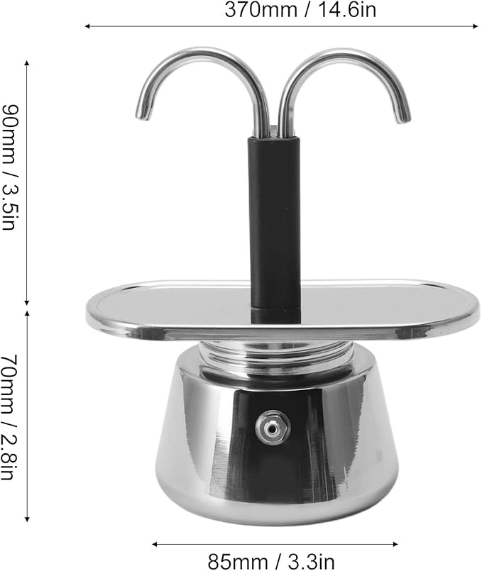 GOWENIC 2 Cup Stovetop Espresso Maker Pot Classic Italian Coffee Maker Espresso Maker Stovetop 100ML Double Stainless Steel DIY Conduit Coffee Pot