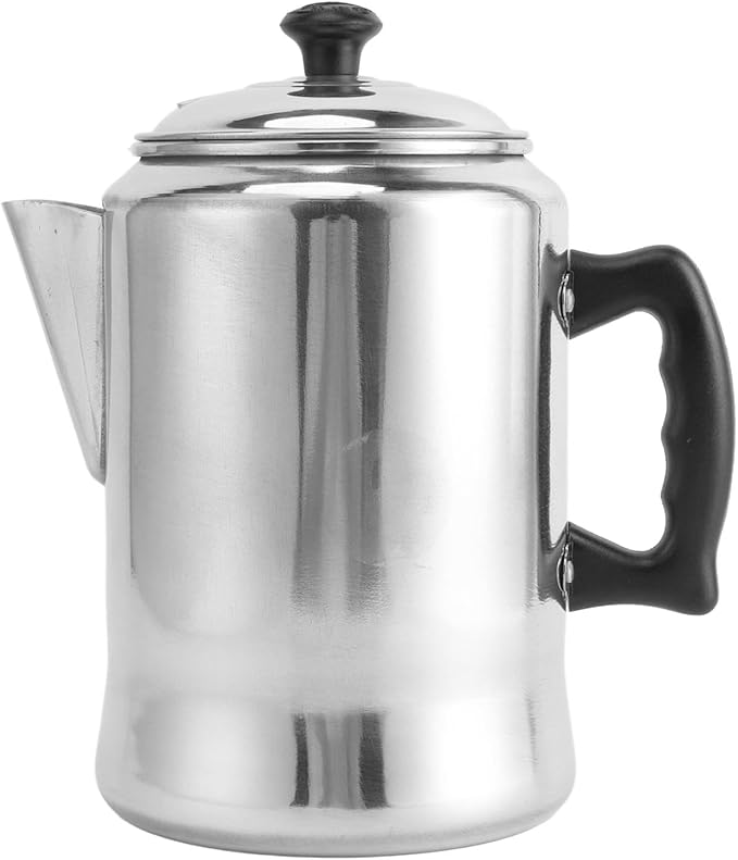 Aluminium Alloy Teapot Stove Top Coffee Percolator with Lid Non Drip Spout Compact Coffee Maker Pot 3L Milk Tea Pot for Home Outdoor