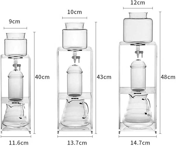 Cold Brew Drip Tower Ice Coffee Slow Drip Coffee Maker with Stainless Steel Filter and Acrylic Base Adjustable Flow for Office Coffee Lovers(800ML)