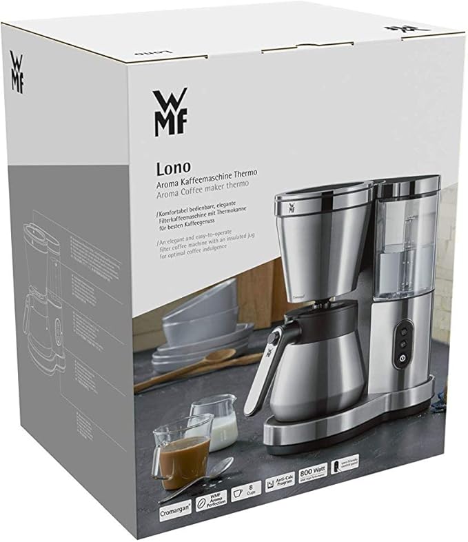 WMF Lono Aroma 800 W Drip Coffee Machine Electric Coffee Pot with Thermos Filter Coffee 8 Cups Swivelling Filter Removable Water Tank Automatic Shut-Off