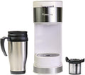 Kenmore Single Serve Coffee Maker – Compatible with Keurig K‑Cup Pods &amp Ground Coffee One Cup Brewer 6–14 Oz Brew Sizes Travel Mug Friendly Auto Shut‑Off Hot &amp Iced Maquina de cafe White