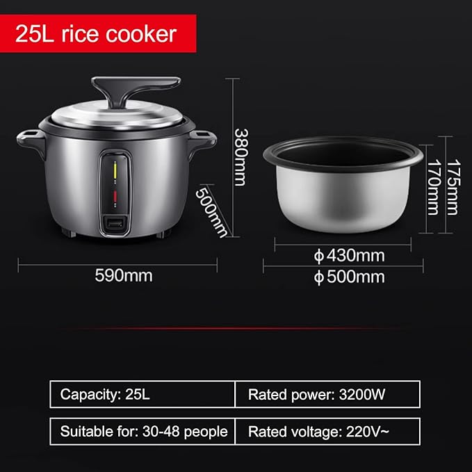 Commercial Rice Cooker Large Capacity Rice CookerHigh-Efficiency Large Rice Cooker for RestaurantsHotels and Catering for 8-48people Rice Cooker25L-3200W25L-3200W