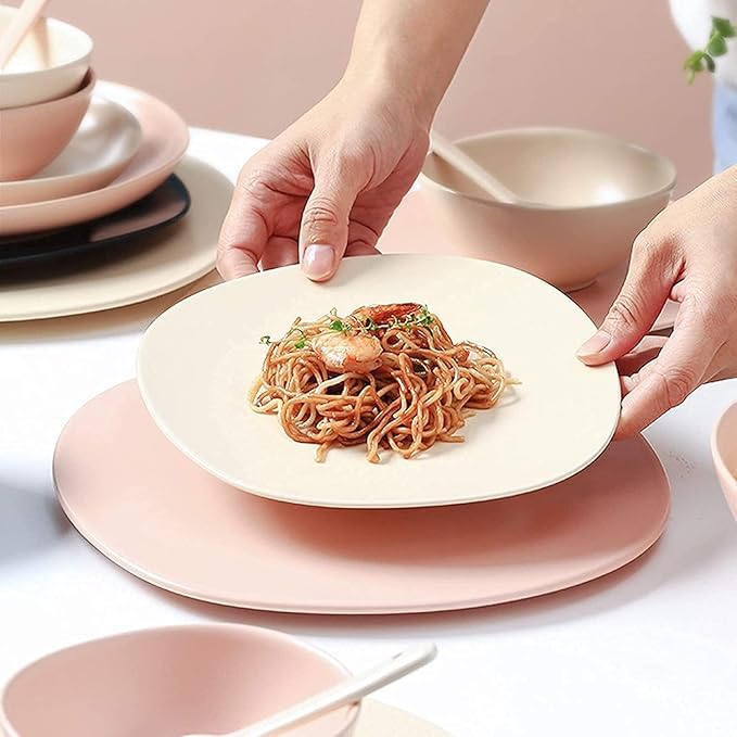Dinnerware Sets - Luxury Gift Dishes Service Set Ceramics Dinner Sets Porcelain Dinnerware Set of 42 | Cereal Bowl and Steak Plate Set for Wedding Housewarming Gift(B)
