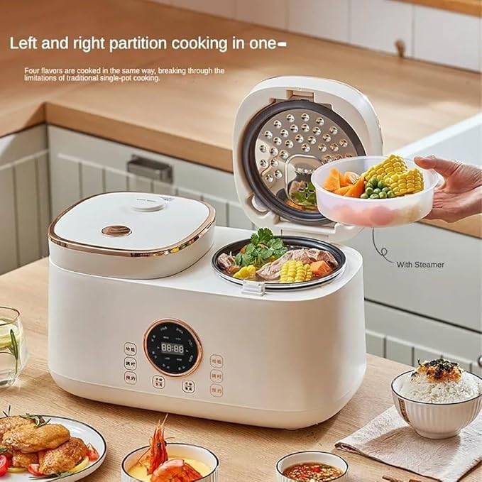 Professional Electric Rice Cooker400W 2L+2L Home Double Inner Tank Multi Function Rice Cooker 24H Appointment Non Stick Integrated Rice Cooker