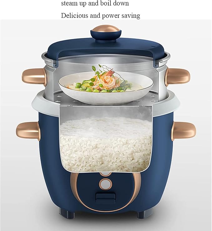 Mini Rice Cooker with Steamer Stainless Steel Rice Cooker Non-Stick Linerfor Family Dormitory for 1-3 People