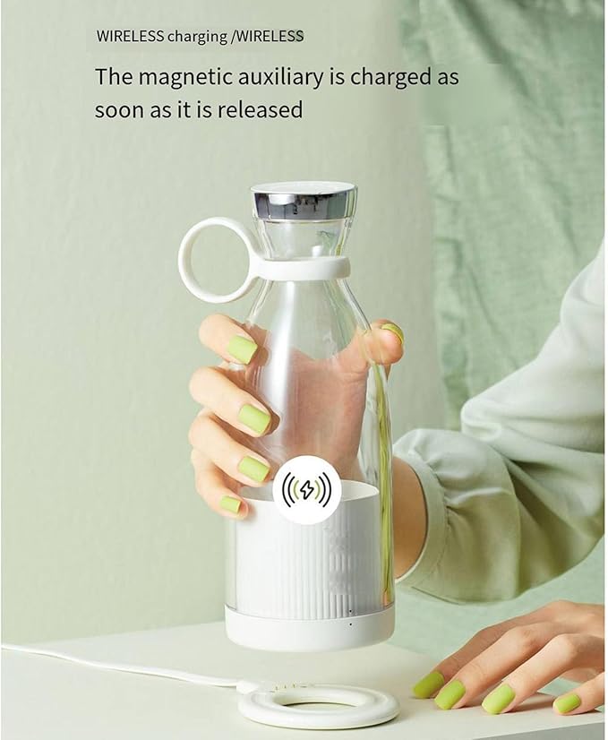 Electric Portable Juicer Cup 380Ml Home Wireless Charging Outdoor Portable Electric Juicer Cup Mini Fruit Mixer BottleBlack