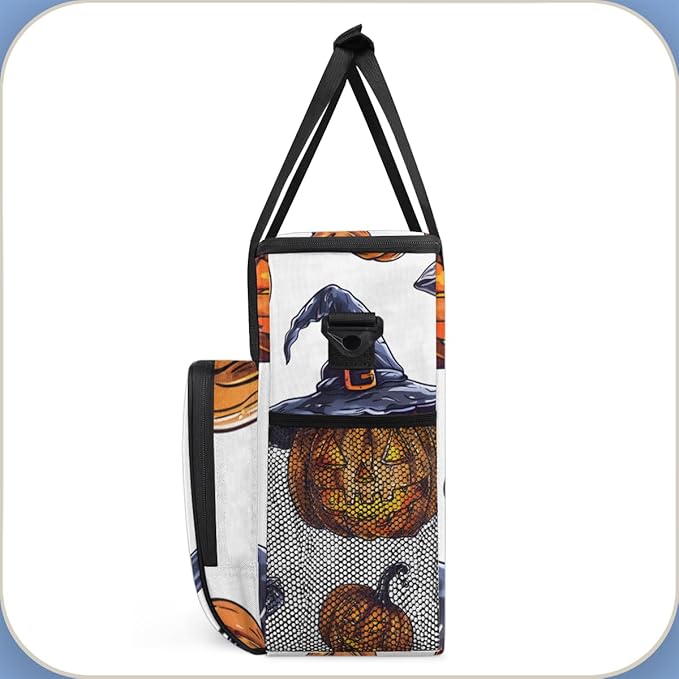 Halloween Pumpkin Coffee Maker Carrying Bag Watercolor Pumpkin Travel Storage Bag Compatible with K-Mini or K-Mini Plus Single Serve Coffee Brewer Carrying Case with Pockets &amp Shoulder Strap