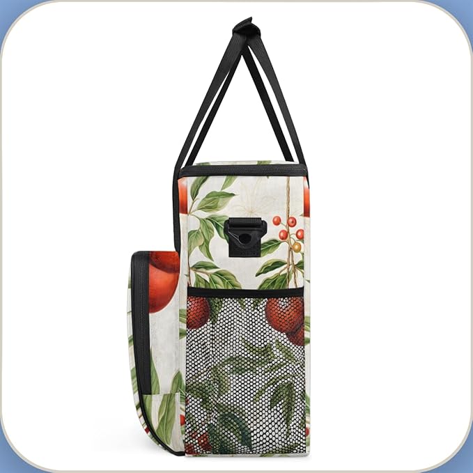 Christmas Flowers Coffee Maker Carrying Bag Graffiti Flowers Travel Storage Bag Compatible with K-Mini or K-Mini Plus Single Serve Coffee Brewer Carrying Case with Multiple Pockets &amp Shoulder St