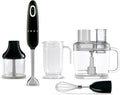 SMEG Hand Blender &amp Food Processor Bundle – HBF03 with HBFP11 Attachment – Retro Style 350W Motor Variable Speed Tritan™ Renew Bowl 5-in-1 Functionality Black
