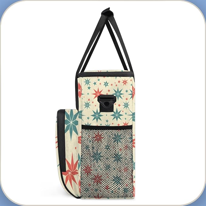 Christmas Snowflakes Coffee Maker Carrying Bag Cartoon Snowflakes Travel Storage Bag Compatible with K-Mini or K-Mini Plus Single Serve Coffee Brewer Carrying Case with Pockets &amp Shoulder Strap