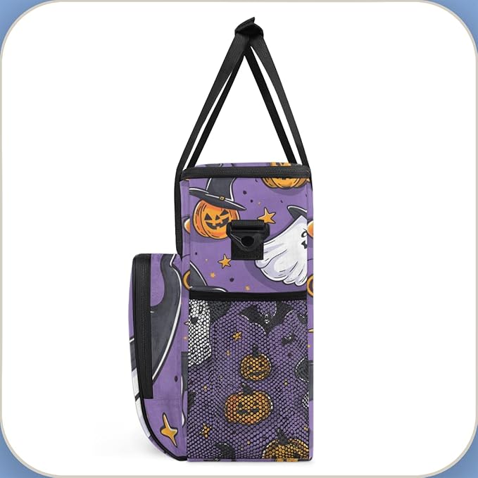 Halloween Pumpkin Coffee Maker Carrying Bag Cute Pumpkin Travel Storage Bag Compatible with K-Mini or K-Mini Plus Single Serve Coffee Brewer Carrying Case with Multiple Pockets &amp Shoulder Strap