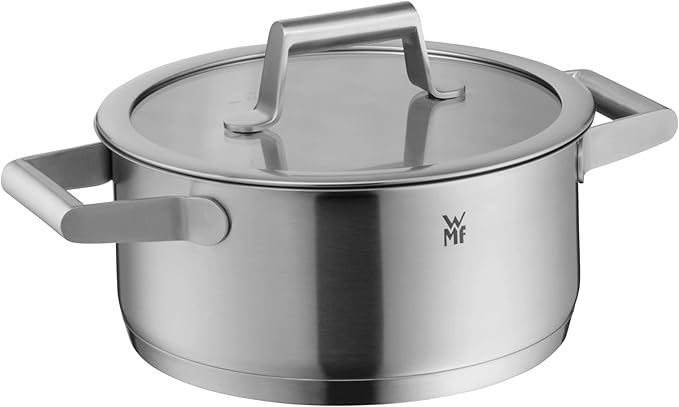 WMF Comfort Line Advantage Saucepan Set - 5-Piece Induction Cooking Pot With Glass Lid Cromargan Matte Stainless Steel Scale Stackable Uncoated