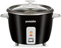 Proctor Silex Rice Cooker &amp Food Steamer 16 Cups Cooked (8 Cups Uncooked) Includes Steam and Rinsing Basket Black (37527)