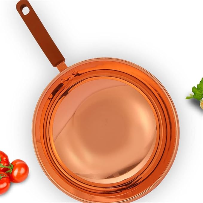 Copper Wok Uncoated Handmade Pure Copper Cooking Household Pot Old Style Rice Cooker Induction Cooker Gas Stove Copper Pot (Color : A Size : 33cm) (A 33cm)