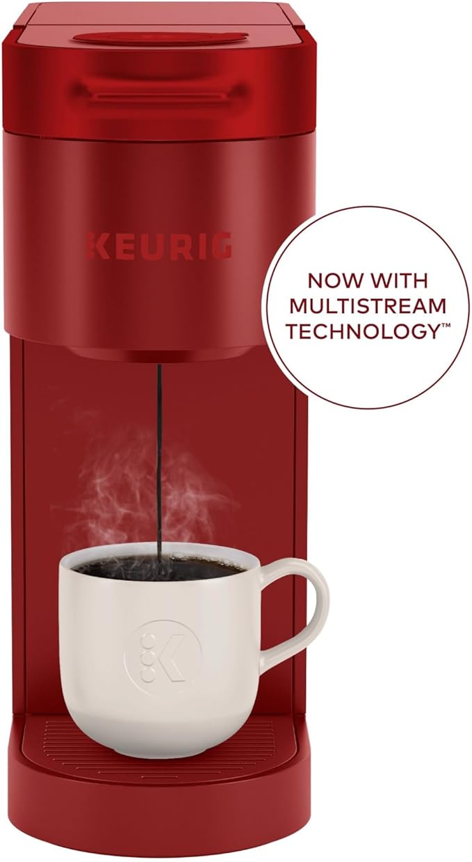 Keurig K- Slim Single Serve K-Cup Pod Coffee Maker with 3 Brew Sizes Multistream Technology 46oz Removable Reservoir Scarlet Red