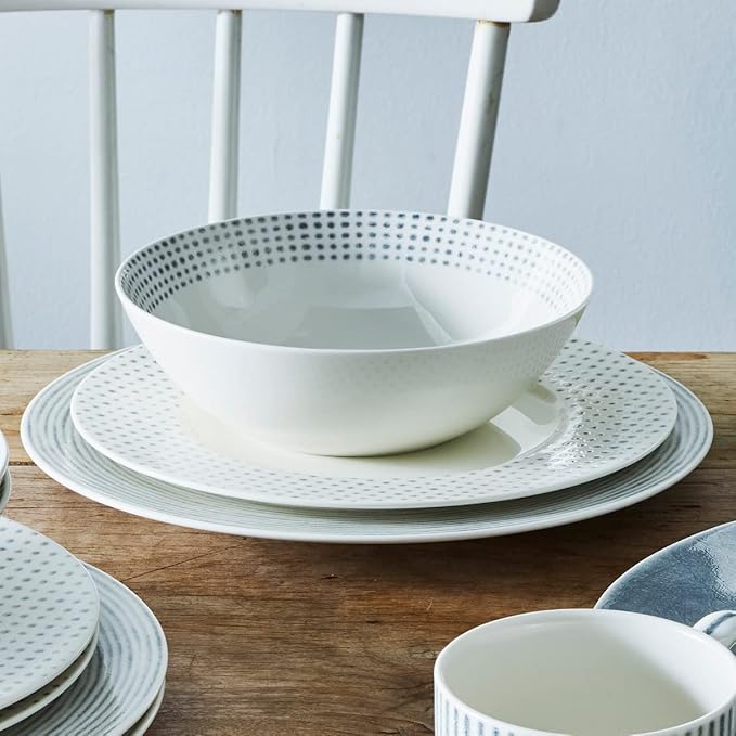 Noritake Grey Hammock 12-Piece Rim Dinnerware Set Service for 4