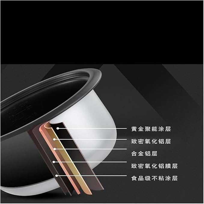 Electric Rice Cooker Inner Pot Old-fashioned Black Crystal Non Stick Pot Compatible For Midea Household Electric Rice Cooker Inner Pot 1.5L Electric Rice Cooker Universal Accessory Container Replaceme