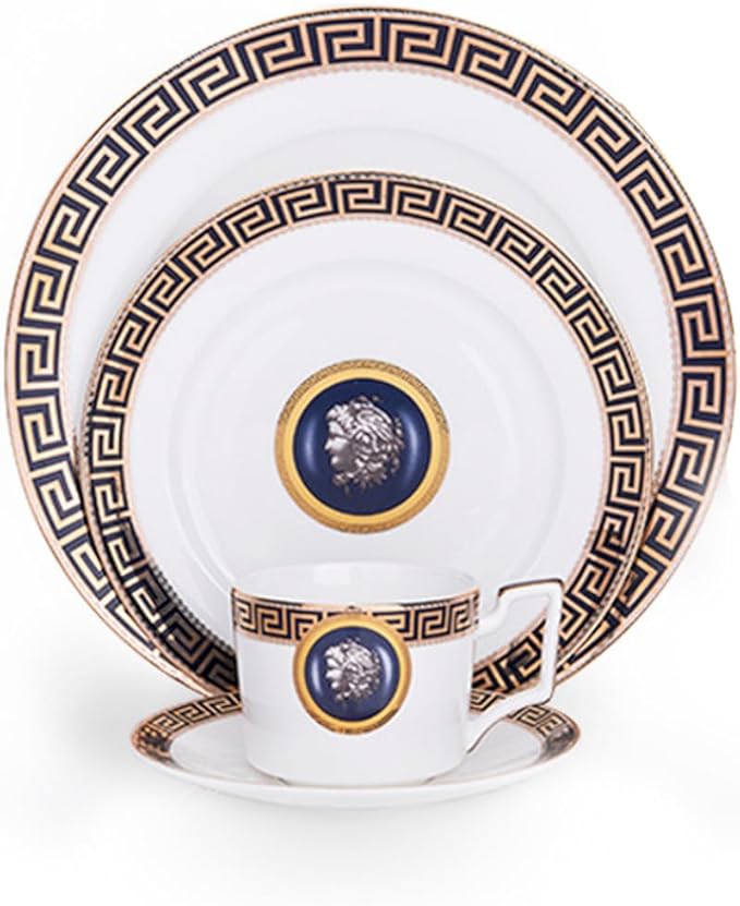 European Style Dinnerware Set Service for 4 Bone China Dinnerware Sets Unbreakable Porcelain Dinner Sets Coffee Cup and Saucer Tableware Set Steak Dinner Plates Dish Set sets-004